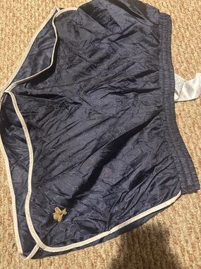 Gucci Navy Logo-Print Shorts with Gold Bee Accent